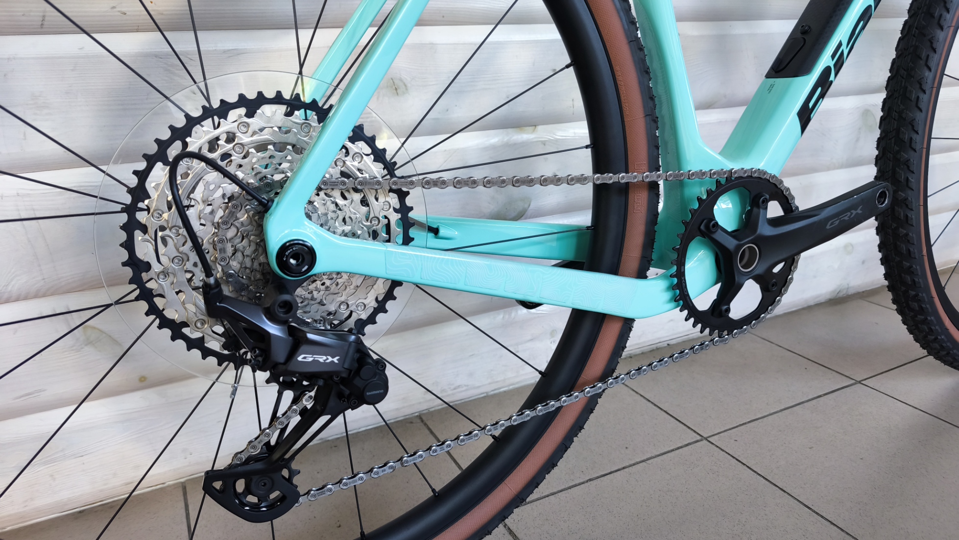 Bianchi Arcadex Comp GRX Celeste M — Zbliżenie napędu